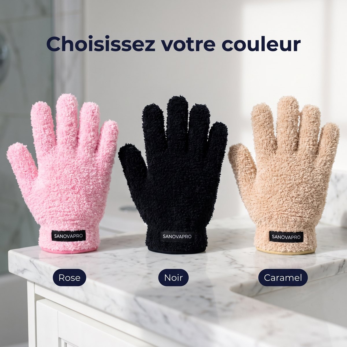Coloris rose, noir, caramel