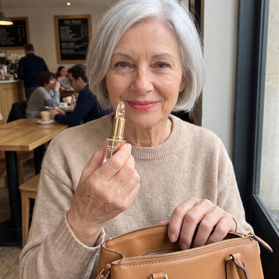 Sophie sortant son PureStick de son sac