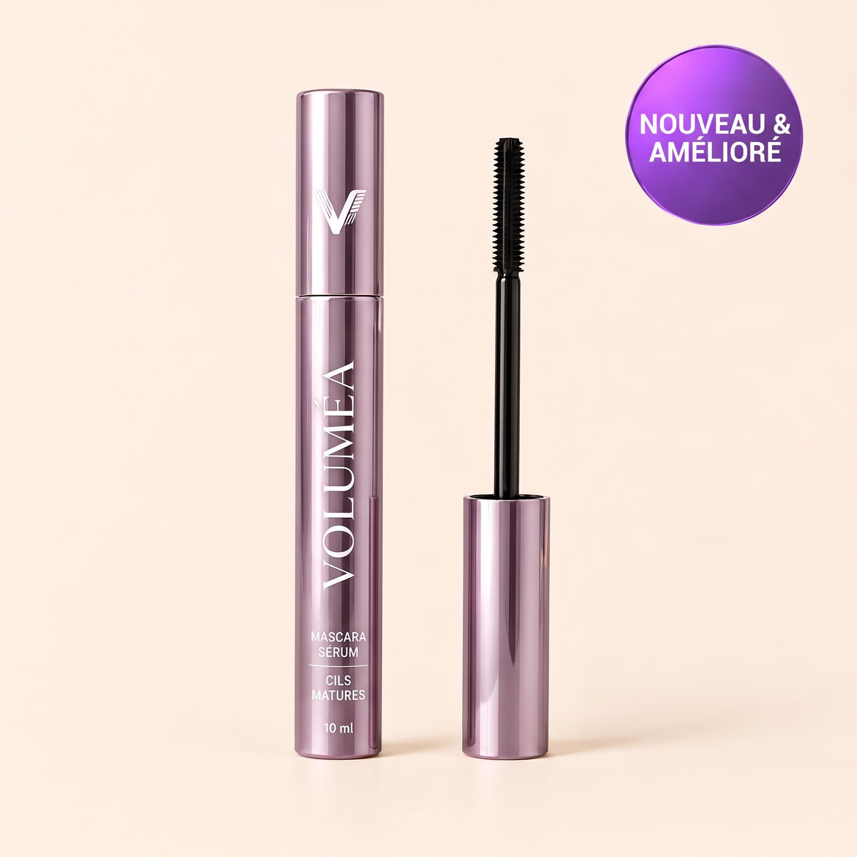 Voluméa™ mascara sérum – tube et brosse